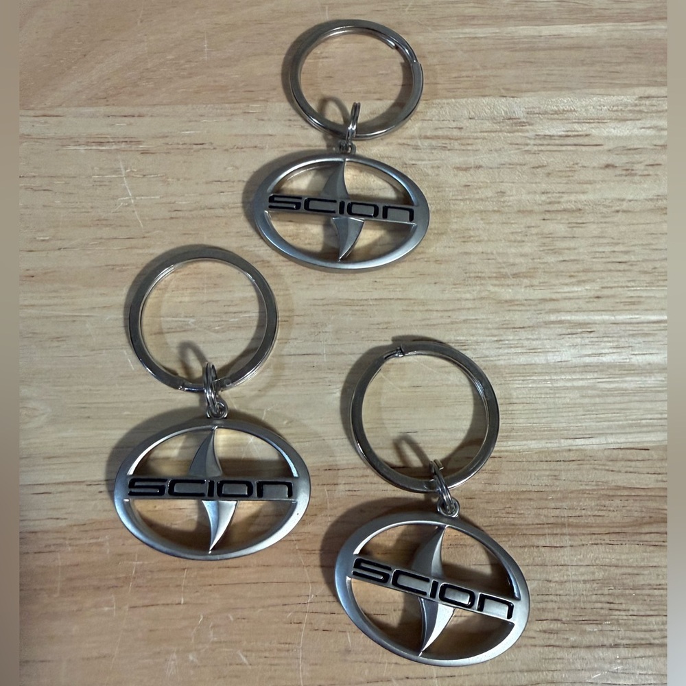 Scion Set Of 3 Silver Metal Key Chain Key Rings